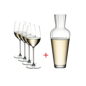 RIEDEL Veritas 5件超值組-買Riesling/Zinfandel 白酒杯4入，送Mosel醒酒器1只