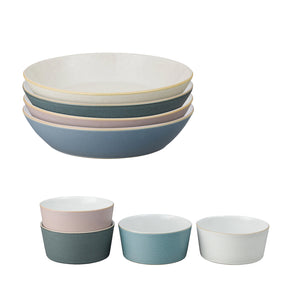 Denby 印象4色麵糰碗+4色直身飯碗禮盒