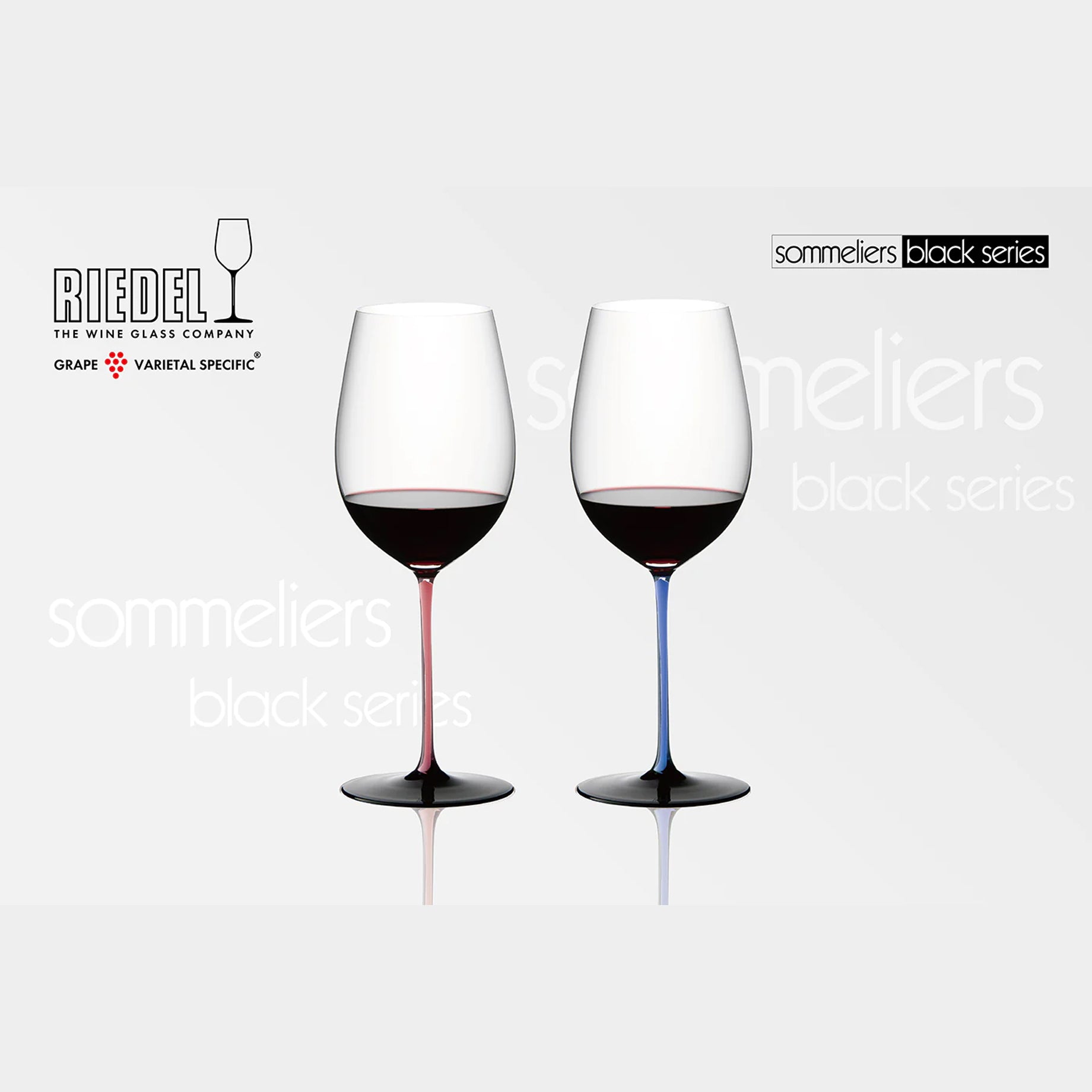 【居禮獨家】Riedel  Sommeliers Black Series Bordeaux 波爾多手工紅酒杯-粉紅天藍限定款-2入(加贈原廠擦拭布)