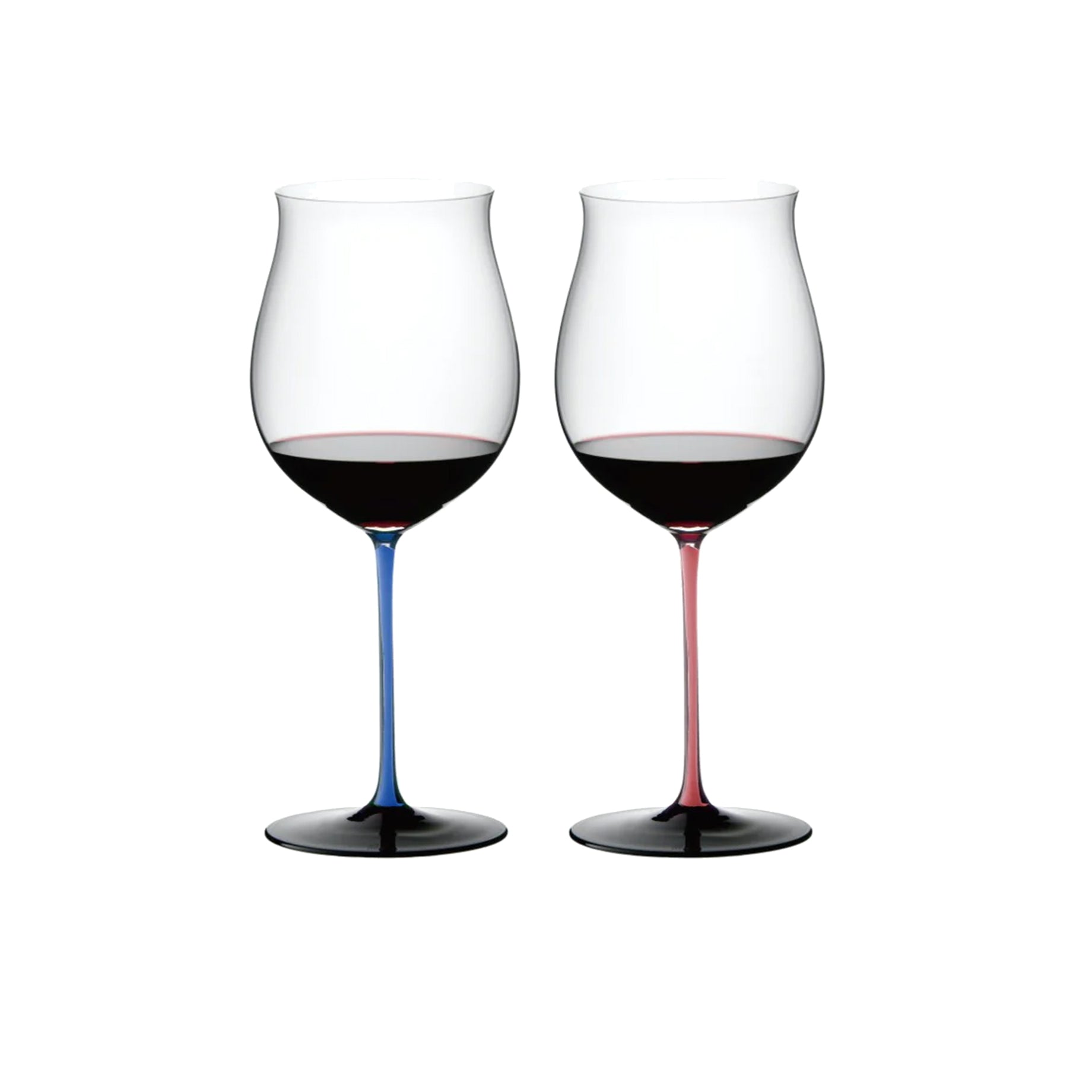 【居禮獨家】Riedel  Sommeliers Black Series Burgundy 勃根地手工紅酒杯-粉紅天藍限定款-2入(加贈原廠擦拭布)