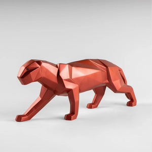 Lladro 折紙藝術-豹-霧紅