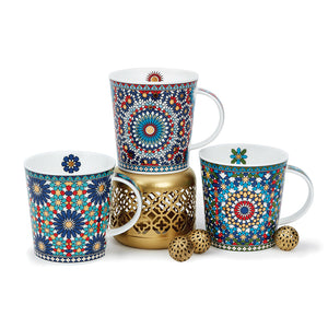 Dunoon 摩洛哥風情骨瓷馬克杯-藍-320ml