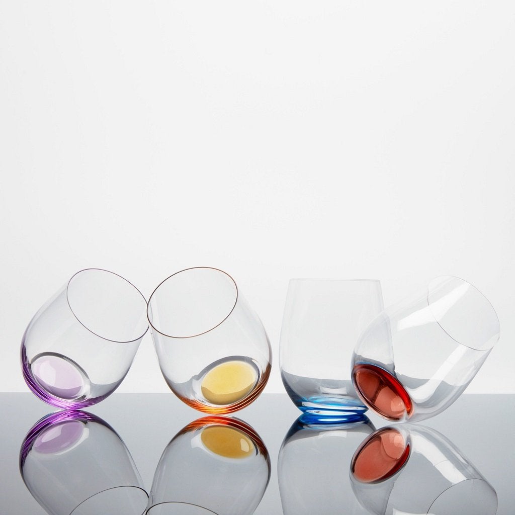 Riedel Happy O VOL. 2 彩色派對杯-土耳其藍/紫/紅/橘-4入+Cabernet醒酒瓶