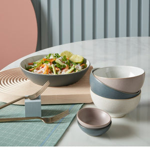 Denby 印象4色麵糰碗+4色飯碗禮盒